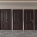 Modern Security Doors With Various Styles Steel Construction And Security Lock Designs 3d model