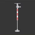 Hardware Tool White Gas Spring With Red Labels And Mounting Brackets 3d model