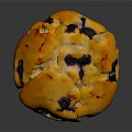 Golden Freshly Baked Blueberry Muffin With Moist Texture And Visible Berries