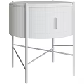 Modern Wooden Furniture With Black Metal Legs And Drawer Handle Design