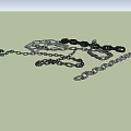Various Metal Chains With Different Link Styles And Lengths 3d model