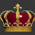 Luxurious Royal Crown Jewelry With Red Velvet Gold Frame Pearls And Colored Gemstones
