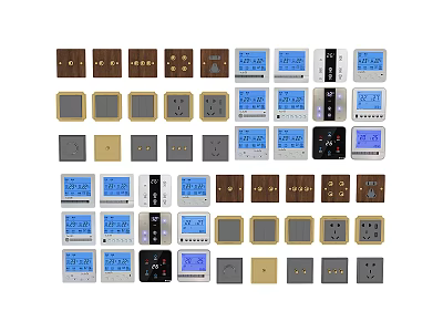 Colorful Switch Panels In Various Modern Designs For Home Decoration Use 3d model
