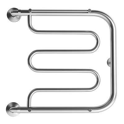 Stainless Steel Heated Towel Rack For Bathroom With Curved Tubes 3d model