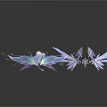 Transparent Feather And Crystal Decorations With Light Reflections On Black Background