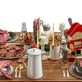 Modern Tableware Food Tableware Combination 3d model