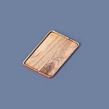 Wooden Tray With Red Edge And Blue Background For Daily Living Use