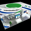 Adtecstar New Energy Technology Exhibition Booth With Blue Green Design Display Screens And Plants