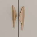 Modern Wooden Cabinet Door Handles With Light Wood Finish For Home Furniture