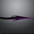 Futuristic Sci Fi Weapon with Purple Glowing Blade and Black Handle Design