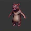 Cartoon Bear Character 3D Model Standing Pose With Brown White Fur Playful Expression 3d model