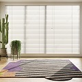 Modern venetian blinds special-shaped carpet green plant venetian blinds 3d model