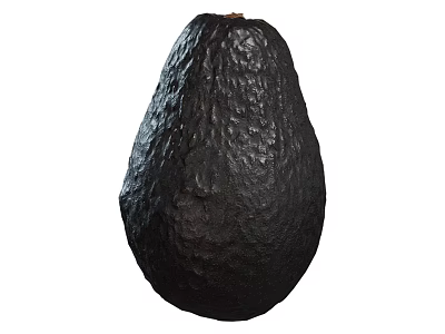 Ripe Black Avocado with Textured Dark Skin and Nutritious Fresh Flesh 3d model