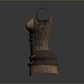 Ornate Metal Torso Armor Featuring Intricate Carved Patterns And Decorative Details