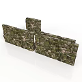 Rustic Stone Wall Design With Wooden Elements And Natural Mossy Texture