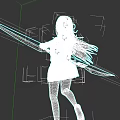 Game and Movie Female Character With Black Hair Red Accessory Wearing Gray Outfit Holding Longbow