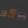 Vintage Decorative Storage Boxes with Brass Wooden and Patterned Metal Designs