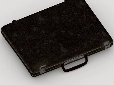 Vintage Black Leather Briefcase Featuring Sturdy Handle And Classic Design 3d model