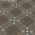 Brown and Green Patterned Floor Tiles with Open Book Decorative Design and Classic Layout