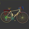 White Road Bike with Black Handlebars Rear Rack and Orange Accents