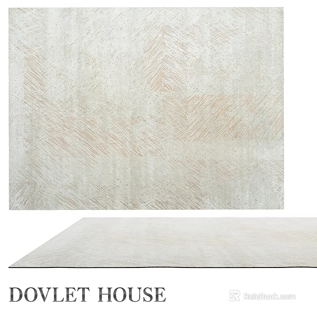 Elegant Light Colored Square Rug With Subtle Pattern For Modern Living Room Decor 3d model 