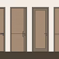 Modern Wooden Hinged Doors With Different Panel Patterns For Home Use 3d model