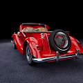 Red Vintage Convertible Car With Classic Open Top And Sleek Body Design