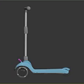 Kids Scooter With Blue Body Gray Handlebar Purple Accents And Two Wheels