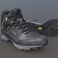 Black Outdoor Hiking Boots With Treaded Non Slip Sole And Lace Up Design