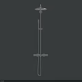 Modern Stainless Steel Shower Head With Adjustable Arm And Handheld Sprayer
