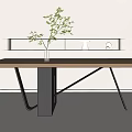 Dining table long dining table tea table workbench 3d model