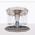 Modern Photo Spot With Hanging Swings And Metallic Carousel Structure 3d model