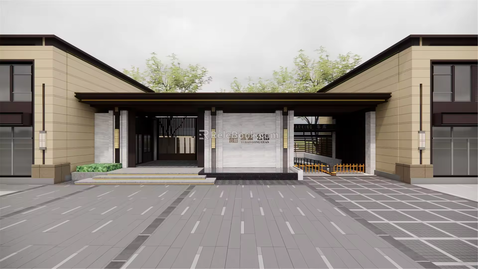 New Chinese-style gate No.1 residence entrance gate 3d model