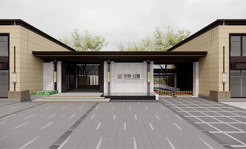 New Chinese-style gate No.1 residence entrance gate 3d model