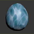 Blue Egg Shaped Translucent Decorative Lamp With Textured Surface And Glowing Effect