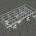 Contemporary Transparent Coffee Table With Geometric Metal Frame And Glass Top