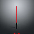 Red Crossguard Lightsaber Weapon Design With Glowing Red Blade And Black Hilt