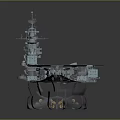 Detailed Modern Aircraft Carrier 3D Model With Expansive Deck And Naval Structure