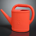 Stylish Red Watering Can With Number 3 Design For Daily Household Appliance Use