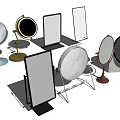 Assorted Mirrors in Round Square Shapes with Stands for Home Decoration