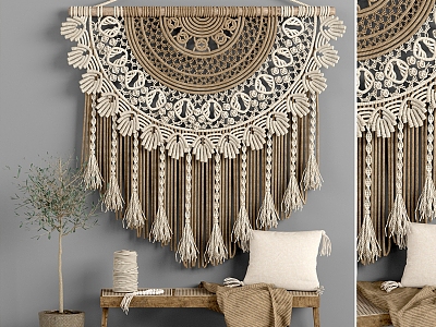 Tapestries Wall Ornaments Decor Side Interior Decorative Line Woven Hanging Ornaments Woven Wall Ornaments Woven Tapestries 3d model