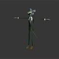 Animated Game Movie Character Mouse Purple Head White Face Black Suit Outstretched Arms Orange Shoes