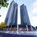 Modern Birds Eye View Planning of High Rise Residential Buildings with Greenery and Roads