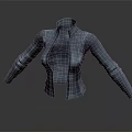 Gray Slim Fit Jacket With Smooth Material Zipper Front And Long Sleeves 3d model
