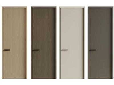 Sleek Hinged Doors In Various Colors With Modern Design And Wooden Finish 3d model