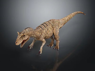 Realistic Dinosaur 3D Character Model With Open Mouth And Detailed Skin Texture 3d model