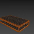Modern Wooden Coffee Table With Black Top And Lower Shelf 3d model