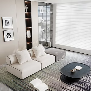 Living room sofa coffee table carpet decoration 3d model