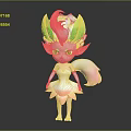 Cute Game Movie Character With Colorful Hair Pink Green Accents White Dress Pink Tail