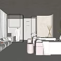 Spa Sauna Room Interior Design With Comfortable Sofa Massage Bed And Decorative Lighting